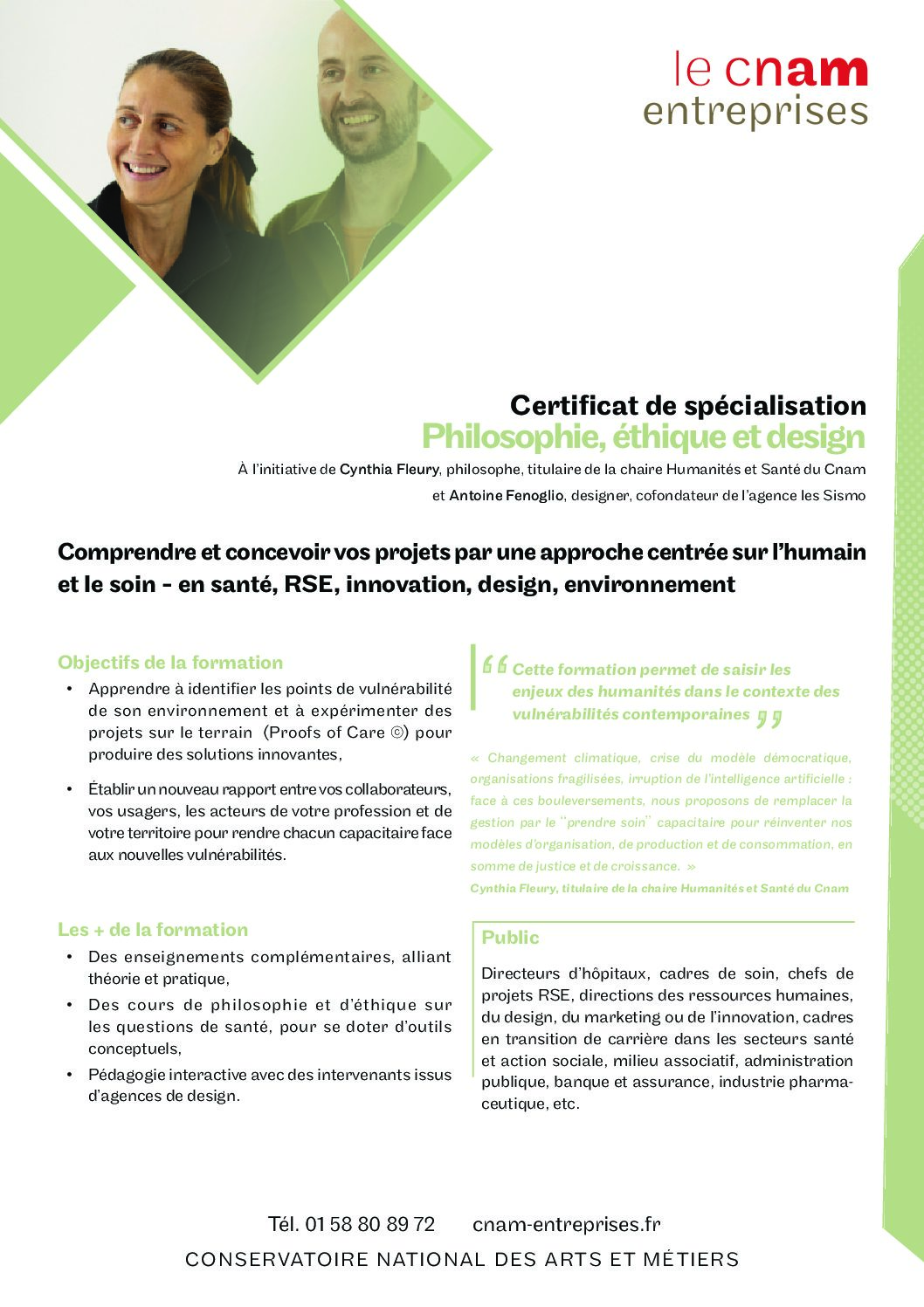 CS95 – Certificat de spécialisation Philosophie, Ethique et design JUIN 2020