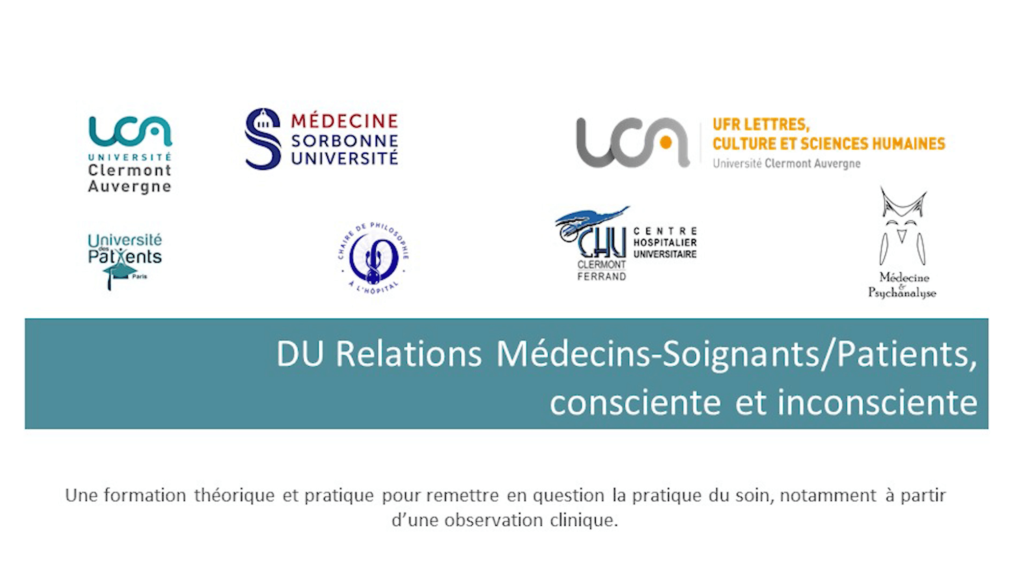 Présentation DU Médecins-soignants/patients, consciente et inconsciente