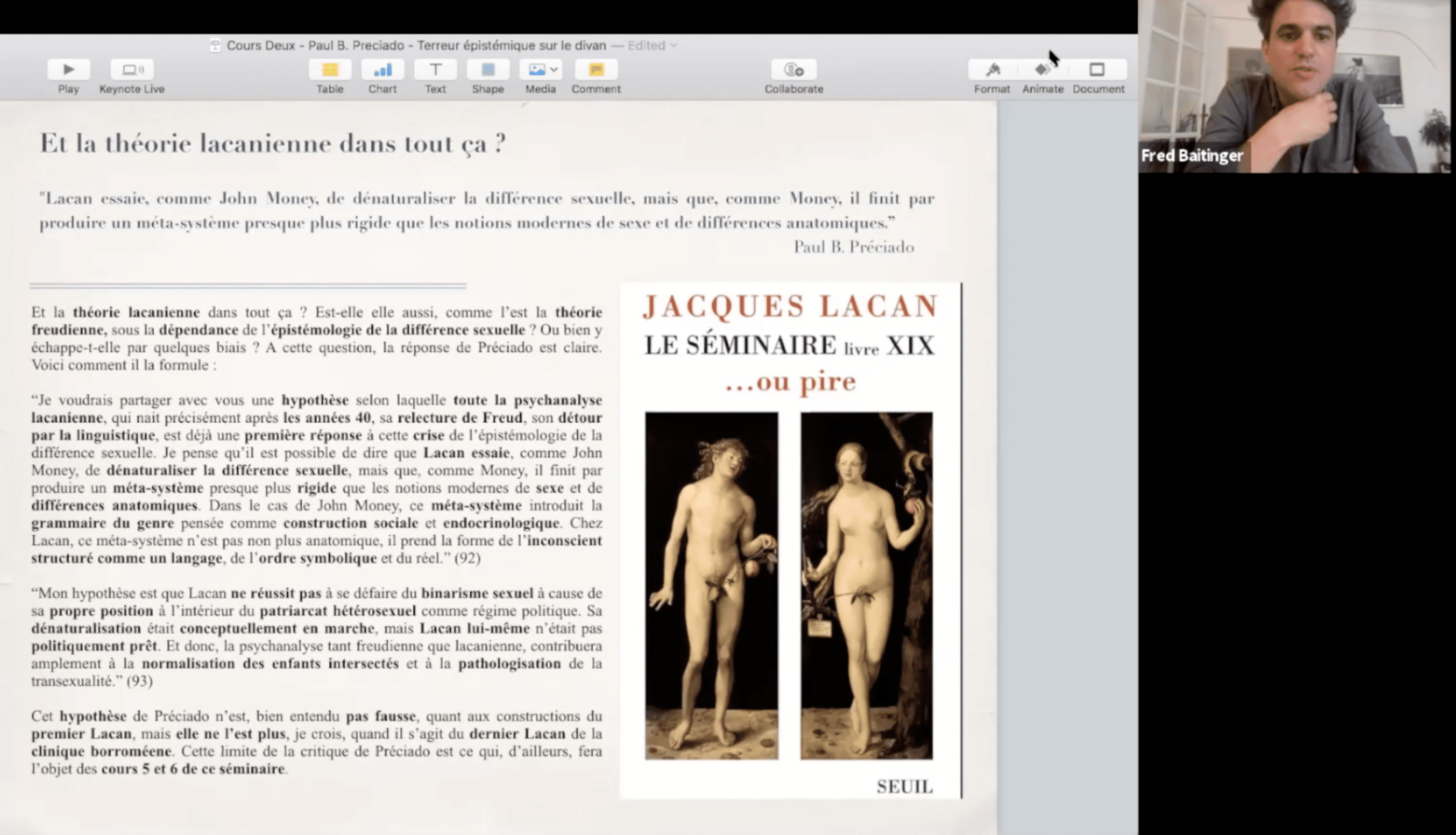 Paul B. Preciado : Terreur épistémique sur le divan