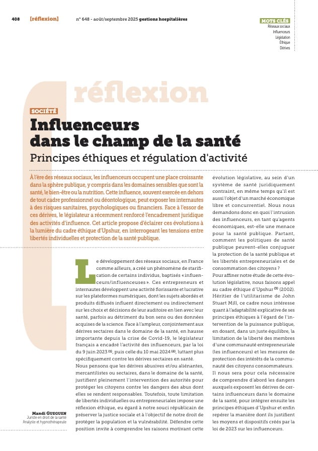 Influenceurs dans le champ de la santé