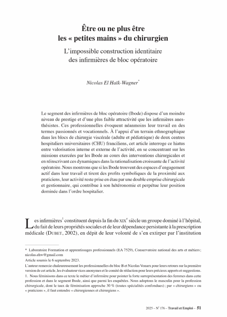 Article de Nicolas El Haïk-Wagner
